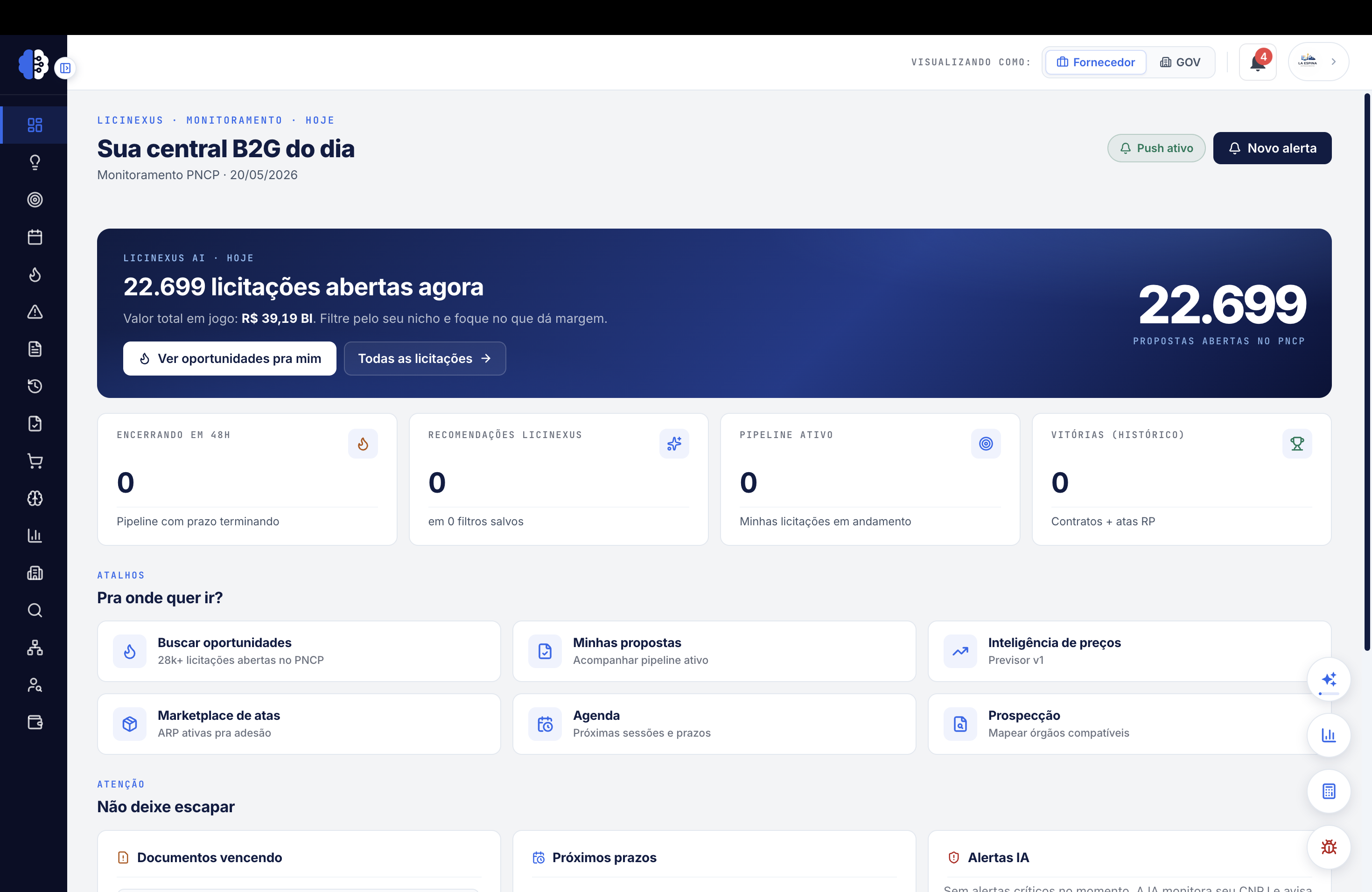 Editais que combinam com o que você vende
